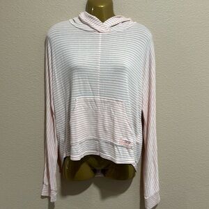 ROXY Striped Lightweight Hoodie Sweater With Pouch, Size S